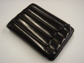 Half Corona 5 Finger Black Leather Cigar Case